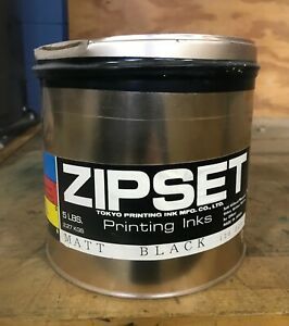 4 SEALED CANS ZIPSET PRINTING INK Matte Black - 5lb