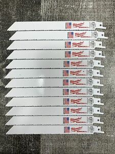 Milwaukee SAWZALL 5093 Blade 8&#034; 8/12TPI Lot Of 12 NEW + Free Shipping 48-01-7093