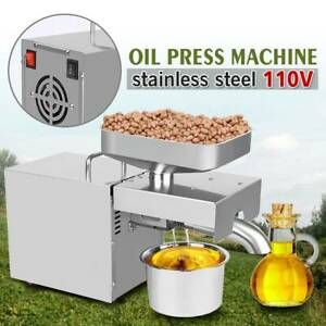 110V Electric Commercial Oil Press Machine Extractor Peanut Coconut Expeller
