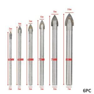 Porcelain Tile Mirror Glass Ceramic Drill Bit Set 3-6/8/10mm Spear Head Quality