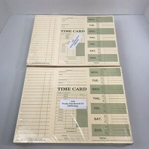 250 Weekly Time Card / Nebs Deluxe # 225 (2 Packs, 500 cards total lot)