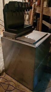 Stainless 6 Flavor coca cola Soda Fountain Beverage Dispenser W/Ice Bin &amp;Cabinet