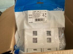 (14) Leviton 42080-4WP 4-Port Dual Gang QuickPort Wallplate with ID Window white