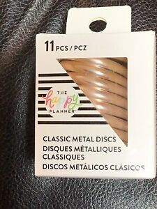 The Happy Planner Classic Metal  Discs 11/Pkg- Rose Gold Heart New