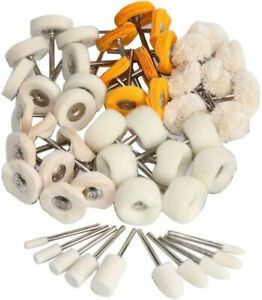 1Inch Polishing Buffing Wheel Set,Wool Felt Cotton Mounted 3mm Shank for...