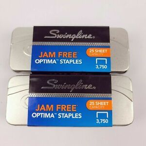 [2 Boxes] Swingline 35556 Optima Premium Staples 1/4&#034; Jam Free (3750 per Box)