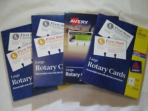 4 Packs Avery Large Rotary Box 600 Cards # 5386 Laser &amp; Ink Jet 3”x5” *NEW*