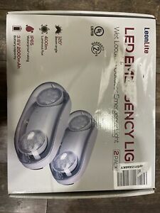 2 PACK LED Wet Location Outdoor Emergency Light with Battery Backup, UL Listed