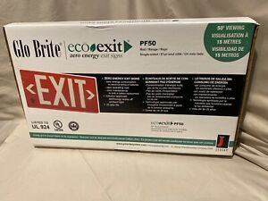 JESSUP GLO BRITE 7050-B Exit Sign,PF50,Red Single Side Brand New