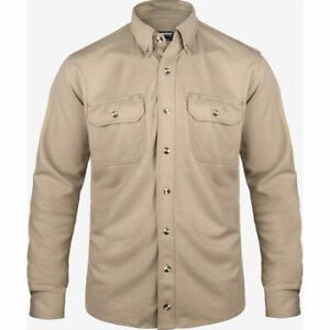 LAKELAND ISHAT20-2X High Performance FR Knit Button Up,Khak