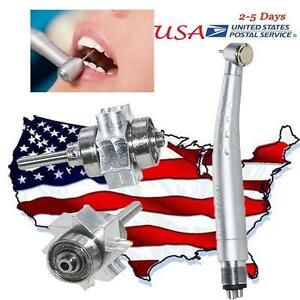 Dental High Speed E-generator Fiber Optic LED Handpiece Push 3 Water Spray 4Hole