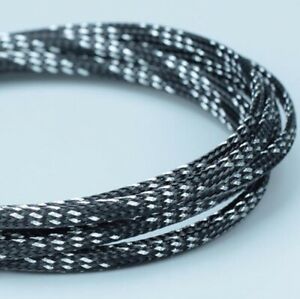PET Expandable Braided Tube Car Audio DVI HDMI Cable Wire Sleeving Black&amp;Silver