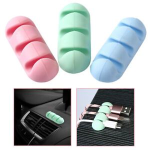 2Pcs Convenience Cable Clip Organizer Wire 3 Holes Cord Management For Cars Home