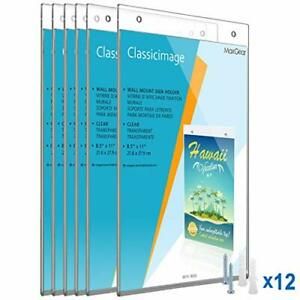 Acrylic Sign Holder 8.5 x 11 inches Clear Wall Mount Frame Bonus with