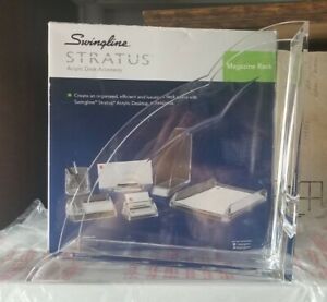 Swingline ACRYLIC Desk MAGAZINE RACK paper folder FILE free shipping