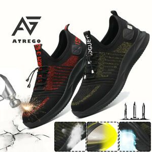 AtreGo Men&#039;s Safety Shoes Indestructible Steel Toe Cap Work Boots Light Sneaker
