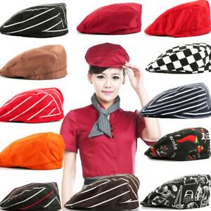 Comfortable Men Women Chef Hat Kitchen Cook Catering Baker Duckbill Beret Cap ca