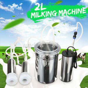 2L Electric Milking Machine Cow Goat Milker Stainless Steel Tank Upgrade
