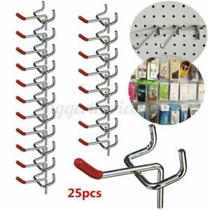 25PCS Metal Pegboard Hooks Garage Assortment Kit Storage Organizer Display Tools