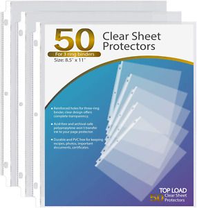 KTRIO Sheet Protectors 8.5 x 11 inch Clear Page Protectors for 3 Ring Binder, Pl