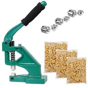 Yescom 3 Die (#0 #2 #4) Hand Press Grommet Machine Grommets Eyelet Tool Kit Heav