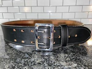 black leather police duty belt