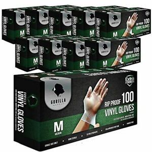 1000 Vinyl Gloves M Case Powder Free(100 of 10) Latex Free Extra