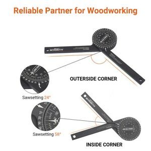 Anodized 1/4-Inch Miter Saw Protractor Angle Measuring Tool for Hand work black