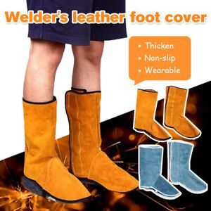 Cowhide Leather Welding Spats Protective Shoes Feet Cover Welder Flame Foot NEW