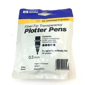HP Fiber-Tip Transparency Plotter Pens 5-Pack .3mm Black # 17725T For Overhead