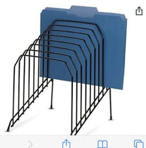 Black Metal File Organizer Sorter Woth Rubber Stable Feet Out Of Box But New