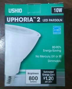Ushio Uphoria 2 Lot of 6 10W LED Dimmable 800 Lumens 10W 1003963 Par30 Warmwhite