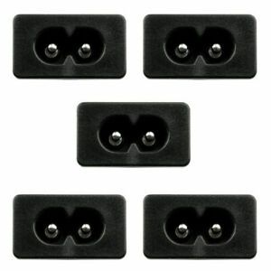 5XIEC320 C8 2 Pin Male Power Socket With Switch 2.5A 250V For Boat DIY AC-2KAB P