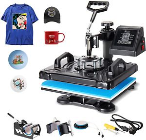 Heat Press Machine, 5 in 1 Heat Press Mug Press 12 x 15 Inch Digital Mulitifunct