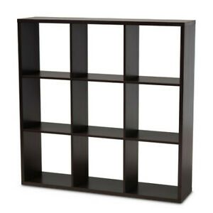 BAXTON STUDIO 159-9855 Janne Dark Brown Finished 9-Cube Multipurpose Storage