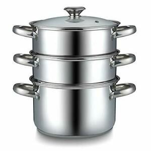 Cook N Home Stainless Steel Saucepan Double Boiler Steamer, 4Qt, Silver