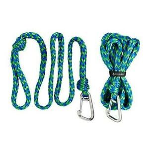 Premium Dock Lines 19mm (3/4 inch) dimeter rope 2-Pack: 7 &amp; 14 ft Blue &amp; Green