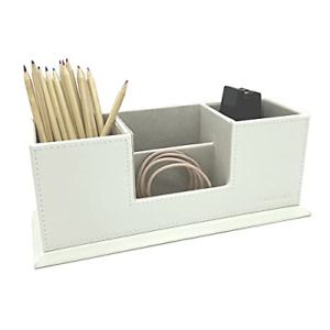 UnionBasic PU Leather 4 Compartment Desk Organizer Card/Pen/Pencil/Mobile Phone