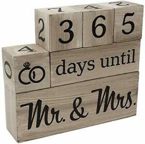 Wedding Countdown Calendar Wooden Blocks - Engagement Gifts - Bride to Be -