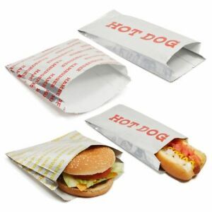 Greaseproof Paper Hot Dog Holders and Hamburger Wrappers (3 Designs, 300 Sheets)