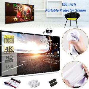 Office Home Theater Double Sided Foldable Projector Movies Screen 150 inch 16:9
