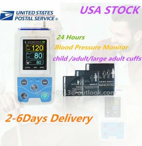 USA 24h Arm NIBP Monitor Care Ambulatory Blood Pressure Monitor ABPM50+3 Cuffs