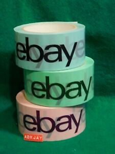3 Rolls ~ 2&#034; x 75 yds ~ eBay Holiday Edition Branded Packaging Tape ~ 3 Colors