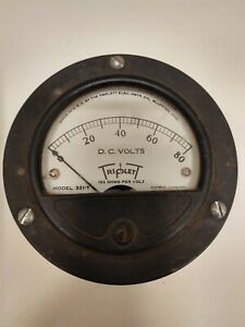 Vintage Triplett Model 321-T Panel Meter 0-80 Volts DC
