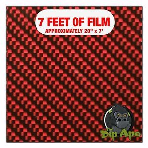 Hydrographic film Bad Boy Red Carbon Fiber 7&#039; x 20&#034; hydro dip dipping