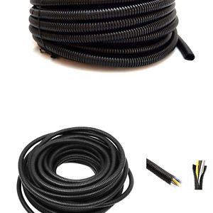 100 Feet 1/4&#034; Split Loom - Tubing Wire Conduit Hose Cover Auto Home Marine Bl...