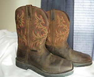 Justin&#039;s Original Square Steel Toe Work boot size 9 MINT Condition