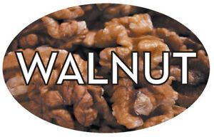 500 per roll WALNUT 2&#034; Oval Food Label Stickers