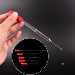 2x New Rubber Head Glass Pipettes Dropper Lab Glassware Tool For Veterinary Q^
