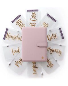 Pink Leather 6 Ring Money Binder